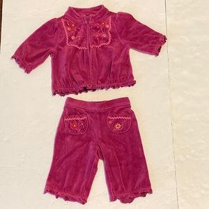Gymboree velour jacket and pants sweatsuit